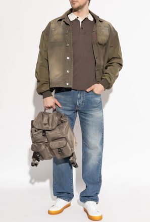 Emporio Armani Polo With Embroidered Logo, Mens, Brown