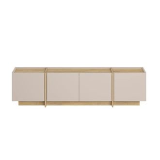 Calicosy Mueble de tv de 4 puertas decorado en cachemira y roble l180 cm