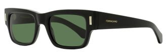 Ferragamo Ferragamo Mens Rectangular Rivet Sunglasses SF2011S 001 Black 53mm