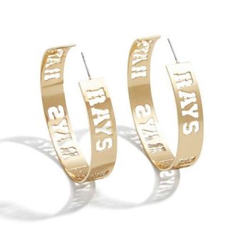 WEAR by Erin Andrews x Baublebar Tampa Bay Rays Large Cutout Hoop Earrings in Gold at Nordstrom