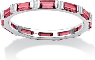 Palm Beach Jewelry Birthstone.925 Sterling Silver Eternity Band
