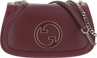 Gucci Blondie Schoudertas met Ketting - Dames - Schoudertassen - Rood - ONE Size - Katoen - Tassen