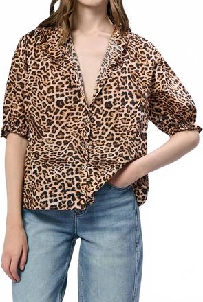 Dear John Denim Button Down Leopard Top