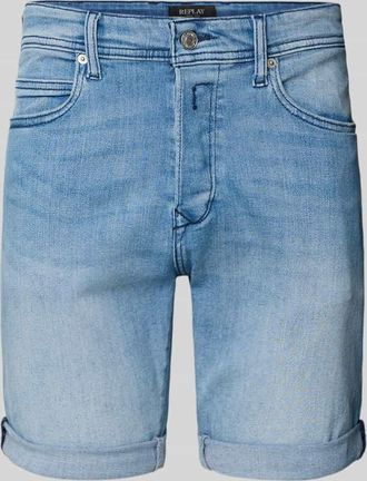 Replay Tapered Fit Jeansshorts mit Knopf- und Rei&szlig;verschluss in Hellblau, Gr&ouml;&szlig;e 38