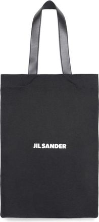 Jil Sander Canvas tote bag - Heren - Shoppers - Zwart - ONE Size - Katoen - Tassen