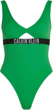 Calvin Klein Mode Fit Eendelig Badpak - Dames - Badpakken - Groen - XL - Nylon - Badmode