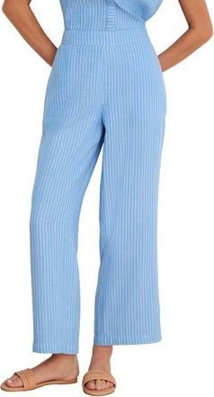 Nic+Zoe Fairfield Gauze Ankle Wide Leg Pants in Blue Multi at Nordstrom, Size Xx-Large