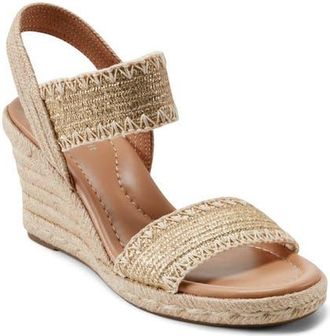 Easy Spirit Ariella Espadrille Wedge Sandal in Metallic Gold at Nordstrom, Size 7.5