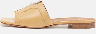 Malone Souliers Beige Leather And Pvc Silvia Flat Slides