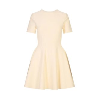Alexander McQueen Alexander McQueen, Short Dresses, female, Beige, Size: XS Fit And Flare Mini Dress