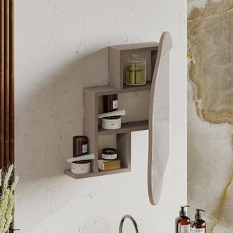 Dmora Espejo Asterisco, Estructura De Vidrio, 60x75h Cm Beige