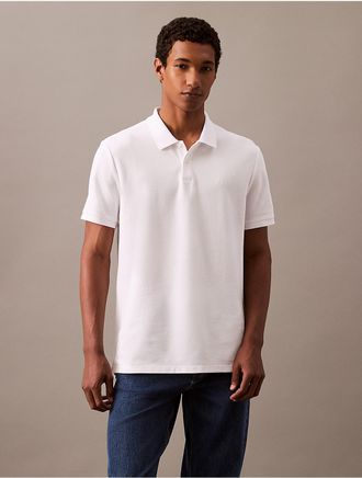 Calvin Klein Mens Refined Pique Polo Shirt - White - XS
