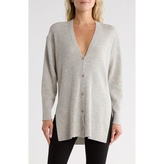 Theory Wool & Cashmere Long Cardigan in Light Grey Melange at Nordstrom Rack, Size Small