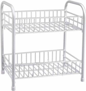 Trade Shop Trade Shop - Estanter&iacute;a De Ba&ntilde;o De Esquina De 2 Niveles Estantes De Metal Y Cristal Mueble 52910