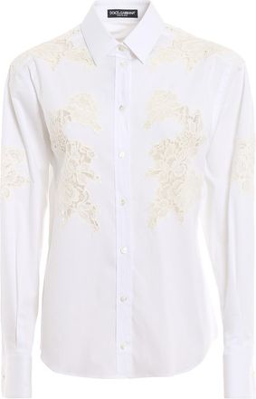 Dolce & Gabbana White cotton and lace shirt