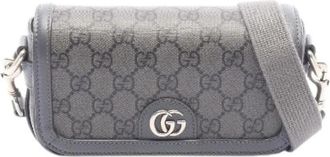 Gucci Pre-owned Ophidia GG Supreme Coated Canvas Shoulder Bag - Dames - Vintage Schoudertas - Grijs - ONE Size - Leer - Vintage