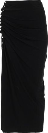 Paco Rabanne Jupe Viscose Button Ruched Midi Skirt
