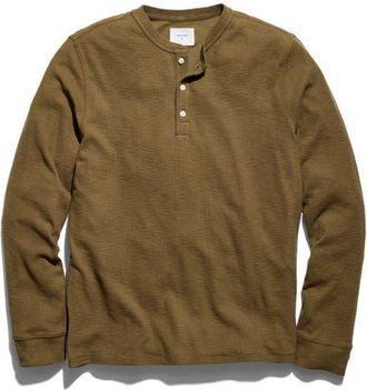 Billy Reid Slub Tuck Henley in Olive at Nordstrom, Size Xx-Large