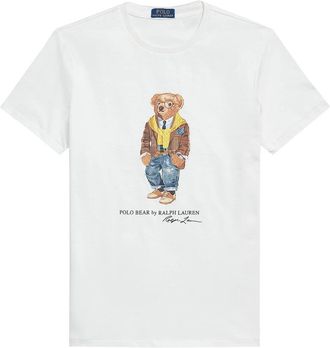 Polo Ralph Lauren Hudson Valley Bear T-Shirt - Heren - T-shirts - Wit - S - Katoen - Tops