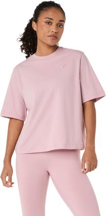 Asics Trainingsshirt ASICS ASICS SPIRAL EMBROIDERY RELAXED TEE, Damen, Gr. XL, morganite, Obermaterial: 60% Baumwolle, 40% Polyester, Shirts Trainingsshirt,