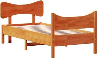 vidaXL Vidaxl - Estructura De Cama Sin Colch&oacute;n Madera Maciza Marr&oacute;n 75x190 Cm