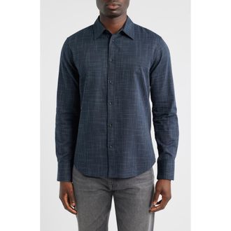 Rag & Bone Tomlin Crosshatch Cotton Button-Up Shirt in Blue at Nordstrom, Size Xx-Large