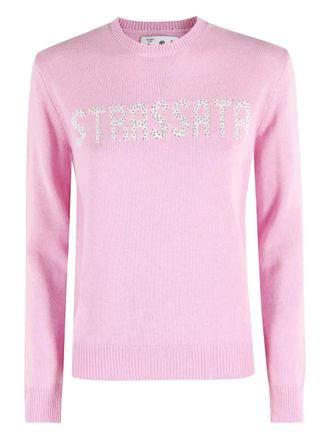 MC2 Saint Barth New Queen rhinestone-appliqué sweater - women - Wool/Cashmere/Viscose/Polyamide - L - Pink