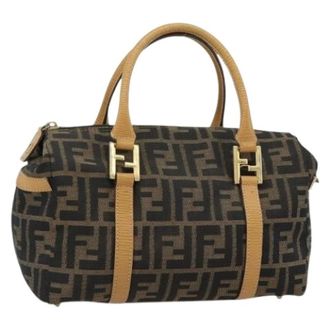 Fendi Pre-owned Handbags, female, Brown, Size: ONE SIZE Pre-owned Zucca Canvas Hand Bag