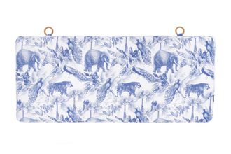 Really Nice Things Cabecero de terciopelo y espuma estampado safari azul y blanco