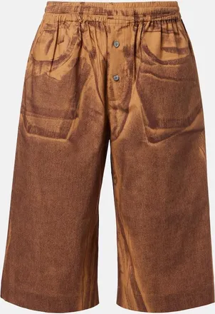 Acne Studios Printed cotton Bermuda shorts