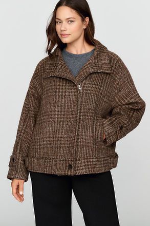 Maeve Funnel-Neck Coat Jacket