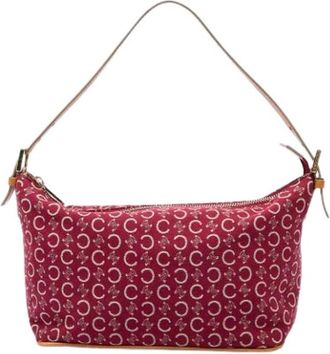 Celine Pre-owned Vintage Canvas Shoulder Bag - Dames - Vintage Schoudertas - Rood - ONE Size - Leer - Vintage