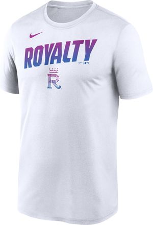 Nike Kansas City Royals City Connect Team Phrase Script Nike Mens Dri-FIT MLB T-Shirt in White | NKGK10AROY-TG9