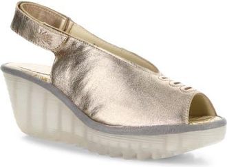 FLY London Yeay Peep Toe Sandal in Sahara at Nordstrom, Size 10-10.5Us