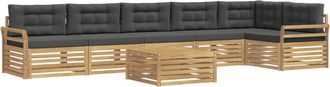 vidaXL Conjunto De Sof&aacute;s De Exterior 7 Uds. Blanco Y Antracita Vidaxl