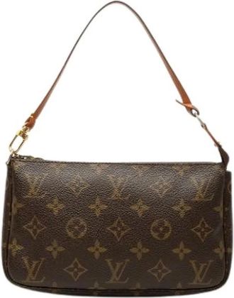 Louis Vuitton Pre-owned Pochette Accessoires - Dames - Vintage Schoudertas - Bruin - ONE Size - Leer - Vintage
