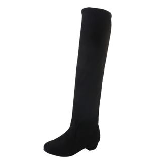 Generic Knee Comfort Winter Boots Boots Chunky Over Boots Shoes Long Women The Heels womens boots Leopard Print Boots for Women Thigh High (Black, 6.5)