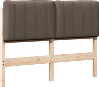 vidaXL Upholstered Headboard Brown and Taupe 120 cm Solid Pine Wood vidaXL