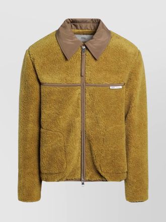 Ami faux shearling bomber jacket