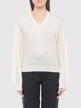 Fabiana Filippi V-Neck Knit Top in Cotton and Virgin Wool