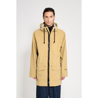 Stutterheim Stockholm Patch Matte Raincoat in Sand at Nordstrom, Size X-Large