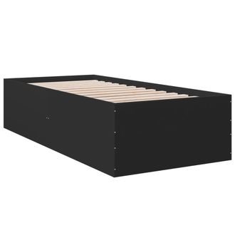 vidaXL Estructura De Cama Madera De Ingenier&iacute;a Negra 90x190 Cm Vidaxl