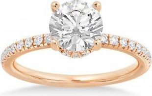 Allurez Diamond Pave Hidden Halo Engagement Ring 14k Rose Gold (0.33ct)