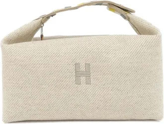 Herm&egrave;s Beige Wool Pouch (Pre-Owned)