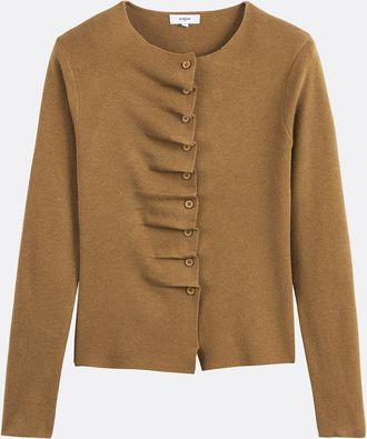 Suncoo Vest met ronde hals en geplooide details, GAMIRA