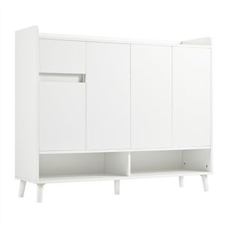 Urban Meuble Zapatero blanco con 4 puertas y 1 caj&oacute;n, 120 cm