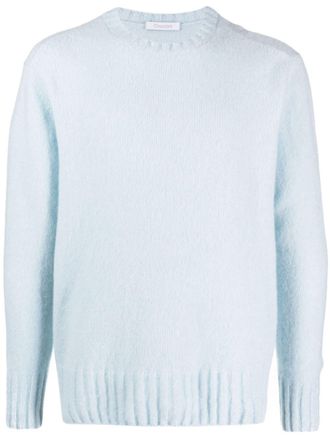 Cruciani crew-neck fine-knit jumper - men - Polyamide/Wool/Cashmere/Spandex/Elastane - 56 - Blue