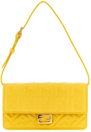 Fendi Shoulder Bags, female, Yellow, Size: ONE SIZE Wallet On Chain Baguette