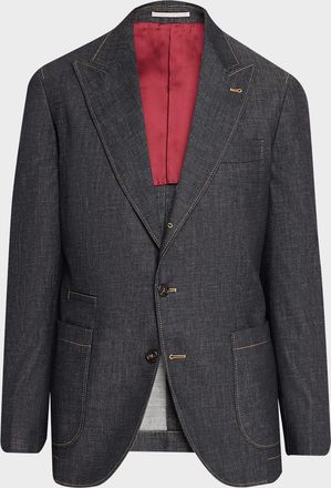 Brunello Cucinelli Men & apos;s Denim Single-Breasted Sport Coat