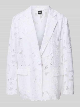 HUGO BOSS Blazer mit Spitzenbesatz Modell Jonara in Weiss, Gr&ouml;&szlig;e 36